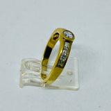 Damenring 333/ 8Karat Gold mit Zirkonia in Kronfassung und Zarge