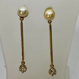 Ohrstecker 585 Gelbgold mit Akoja Zuchtperle und Brillant