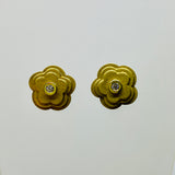 Ohrstecker 585 Gelbgold mit Blumenmotiv