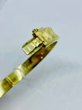 Armreif Gelbgold 585 Deutsche Arbeit mit Streifengravur