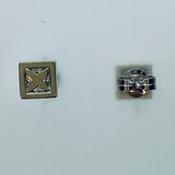 Ohrstecker 585 Weißgold mit 8x Brillanten auf rechteckigem Ohrringkopf