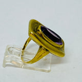 Damenring Gold 585 mit ovalem Amethyst