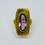 Damenring Gold 585 mit ovalem Amethyst