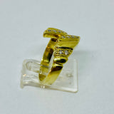 Damenring 585 Gold in Flügelform mit Diamanten