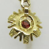 Blume mit Granat Anhänger Gold 750