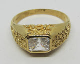 Herrenring Gold 416 mit viereckigen Mineralstein "Weiß"