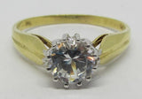 Damenring Gold 585 mit 8mm Zirkonia "Weiß"