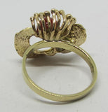 Vintage Damenring Gold 333 - Blüte mit Karneolkugel