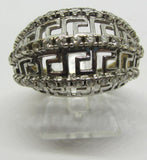 Damenring/Herrenring  Gelbgold/Weißgold 585 mit Zirkonia "farblos-weiß"