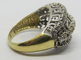 Damenring/Herrenring  Gelbgold/Weißgold 585 mit Zirkonia "farblos-weiß"