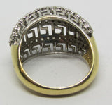 Damenring/Herrenring  Gelbgold/Weißgold 585 mit Zirkonia "farblos-weiß"
