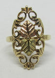 Vintage Damenring Gold 416 mit Blattmuster