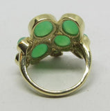 Damenring Gold 375 mit Chrysopas Cabochons "gras-grün"