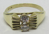 Vintage Damenring Gold 333 mit Mineralsteinen "weiß"
