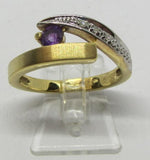 Damenring Gold 585 mit Amethyst und Diamanten