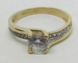 Damenring Gold 585 mit Zirkonia "farblos-weiß"