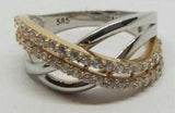 Damenring Rot/Weißgold 585 Bicolor mit Mineralstein