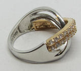 Damenring Rot/Weißgold 585 Bicolor mit Mineralstein