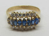 Damenring Gold 750 mit blauen/weißen Mineralstein