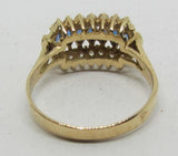 Damenring Gold 750 mit blauen/weißen Mineralstein