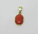 Anhänger Oval mit Koralle Gold 750
