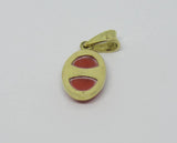 Anhänger Oval mit Koralle Gold 750
