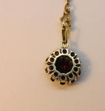Anhänger mit Granat-Blumenform Gold 333