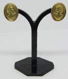 Ohrstecker mit Goldgemme - Frauenkopf oval -  Gold 585