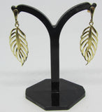 Ohrstecker mit Pendel in Blattmotiv -  Gold 585
