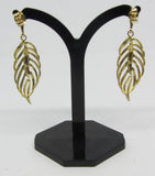 Ohrstecker mit Pendel in Blattmotiv -  Gold 585