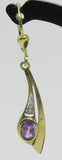 Ohrstecker mit Pendel besetzt mit Amethyst und Diamanten - Gold 333