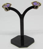 Ohrsteckclips mit Amethyst-Navette - Gold 585