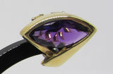 Ohrsteckclips mit Amethyst-Navette - Gold 585