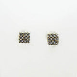 Ohrstecker Quadrat mit Zirkonia Weißgold 585