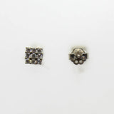 Ohrstecker Quadrat mit Zirkonia Weißgold 585