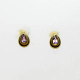 Ohrstecker Tropfenform mit Amethyst Gold 333