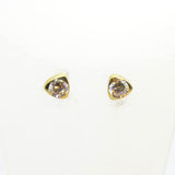 Ohrstecker Dreieckform mit Zirkonia Gold 750