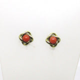 Ohrschmuck Korallkugel Gold 333