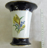 Porzellan Trompetenvase Meissen - Kobaltblau mit Goldrand
