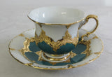 Tasse/Untertasse Meissen - Golddekor/Russisch Grün 1. Wahl