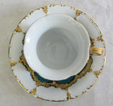 Tasse/Untertasse Meissen - Golddekor/Russisch Grün 1. Wahl