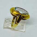 Damen Ring Gold 585 mit hellblauem Aquamarin