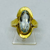 Damen Ring Gold 585 mit hellblauem Aquamarin