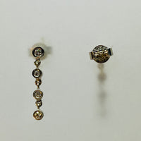 Ohrstecker 585 Weißgold kettenartig mit je 4 Brillanten