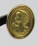 Ohrstecker mit Goldgemme - Frauenkopf oval -  Gold 585