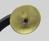 Ohrsteckclips in Form einer Halbschale mit blauem Sahir  - Gold 585