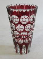 Vase Rotes Überfangglas - Kristallglas