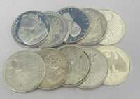 10 Münzen als Wertanlage - 625 Silber - Bundesrepublik Deutschland 1966-79 unsortiert - 5 DM - Gedenkmünze
