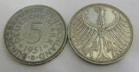 Münze - 625 Silber - Bundesrepublik Deutschland 1951 J/D/F/G 5 DM L- Heiermann