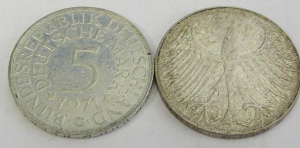 Münze - 625 Silber - Bundesrepublik Deutschland 1971 J/D/F/G 5 DM - Heiermann